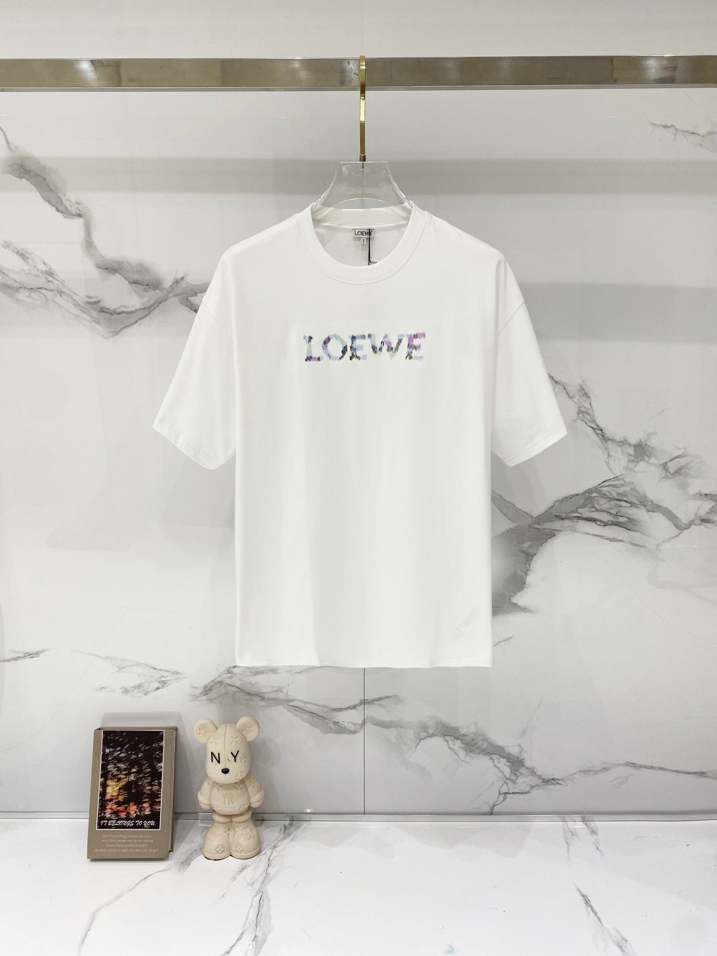 Loewe Rainbow Logo Embroidered Cotton T-Shirt