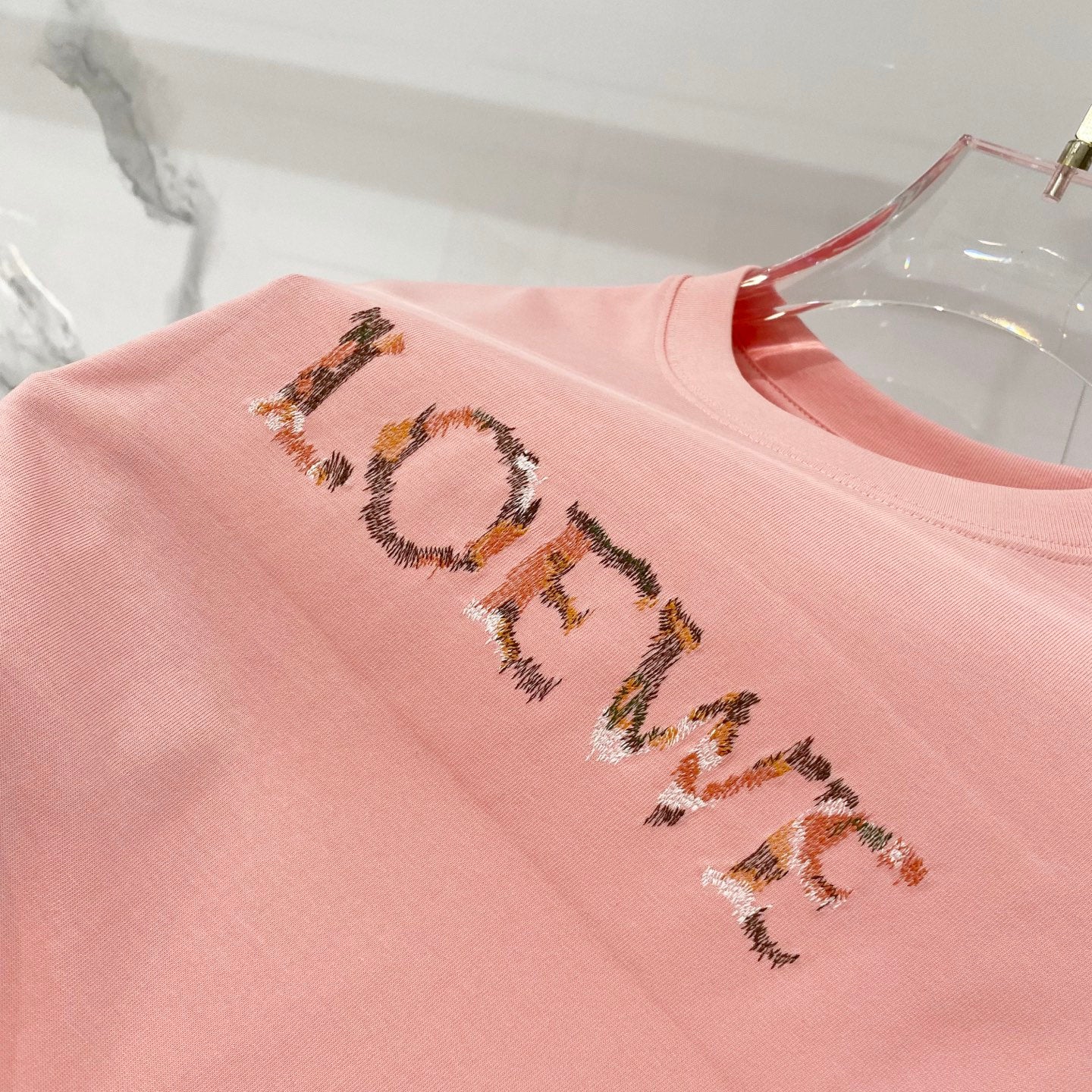Loewe Rainbow Logo Embroidered Cotton T-Shirt