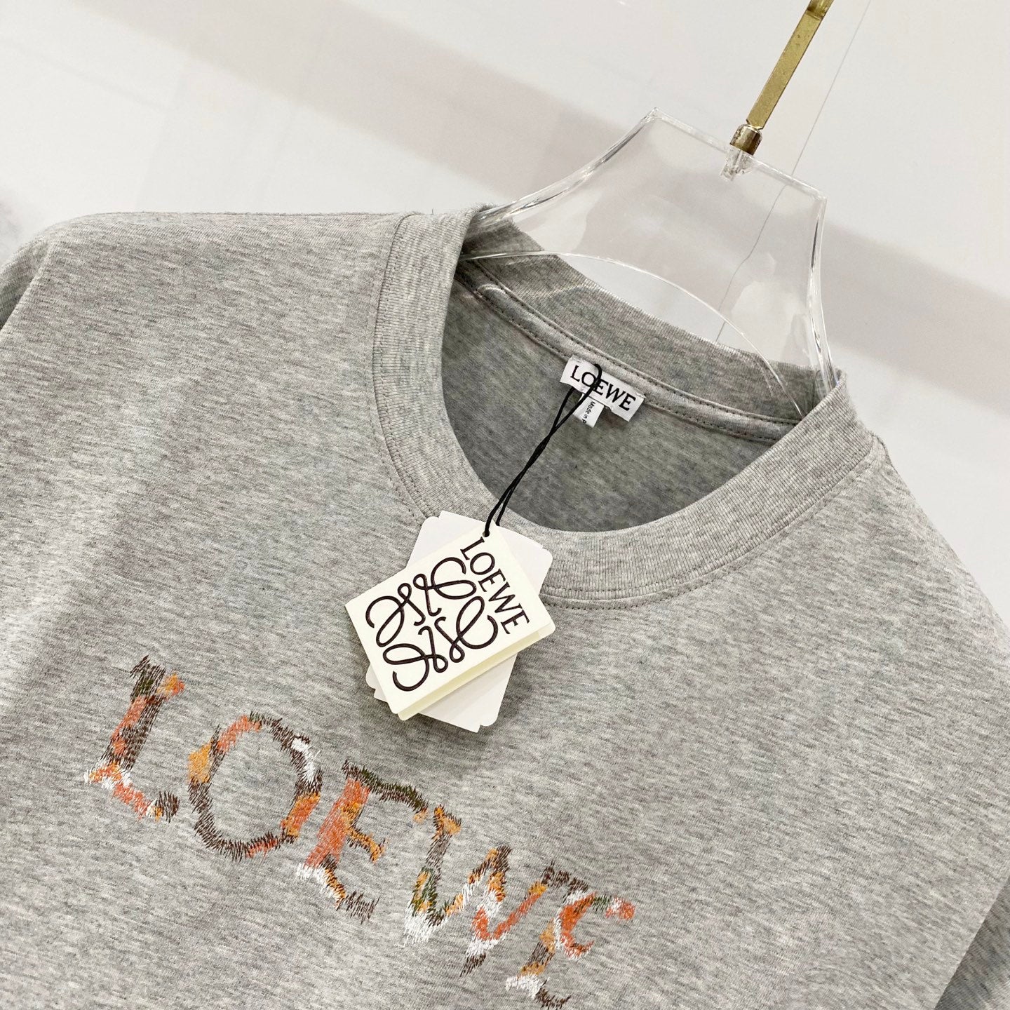 Loewe Rainbow Logo Embroidered Cotton T-Shirt