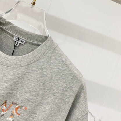 Loewe Rainbow Logo Embroidered Cotton T-Shirt