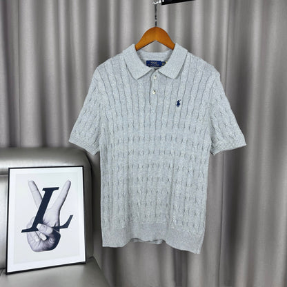 Ralph Lauren Classic Cable Knit Polo Sweater