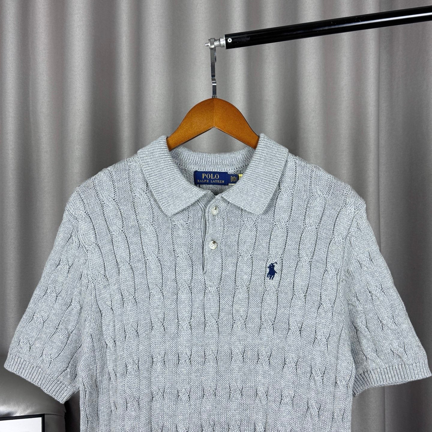 Ralph Lauren Classic Cable Knit Polo Sweater