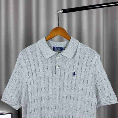 Ralph Lauren Classic Cable Knit Polo Sweater