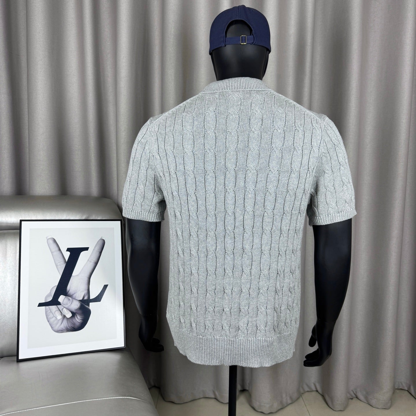 Ralph Lauren Classic Cable Knit Polo Sweater