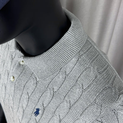 Ralph Lauren Classic Cable Knit Polo Sweater