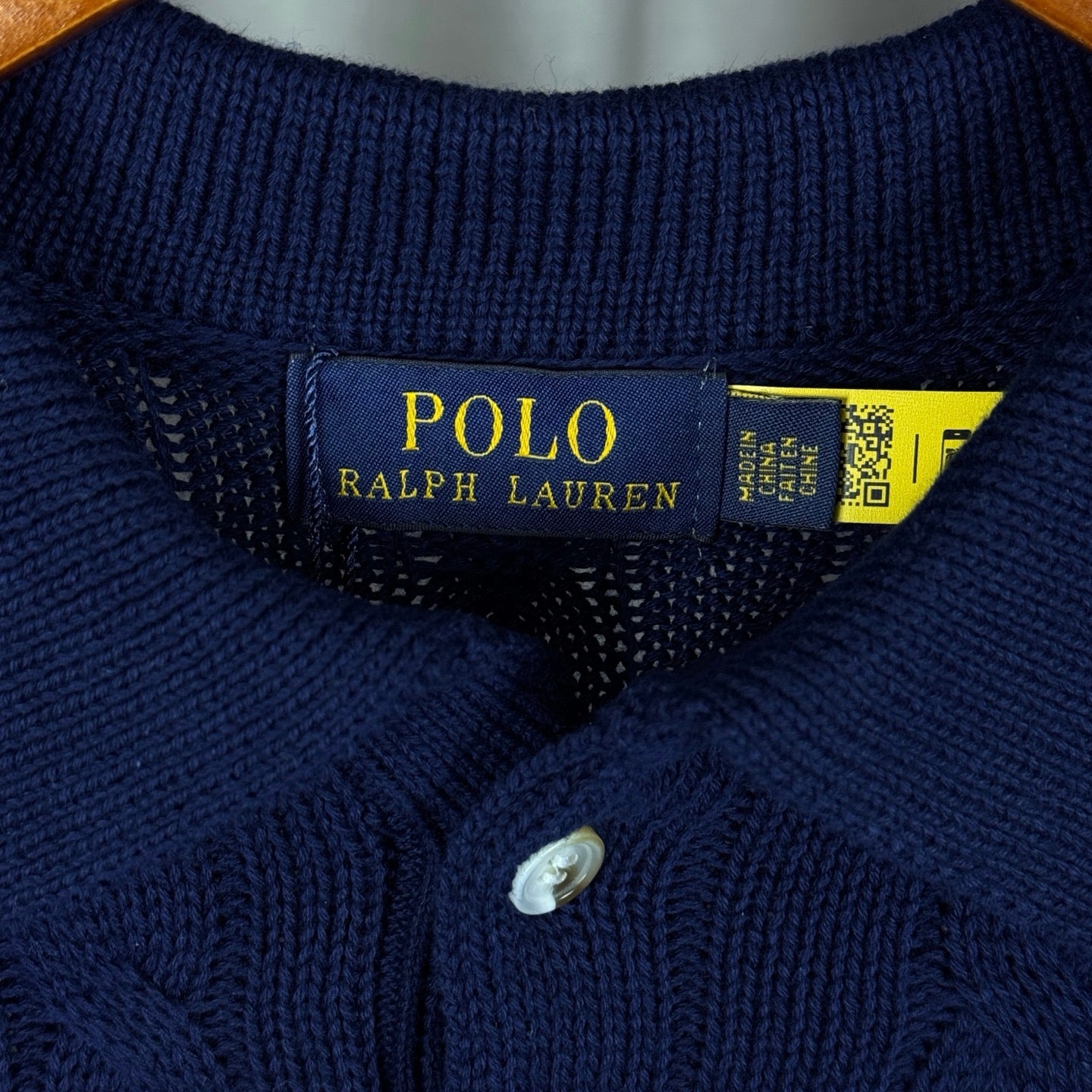Ralph Lauren Classic Cable Knit Polo Sweater