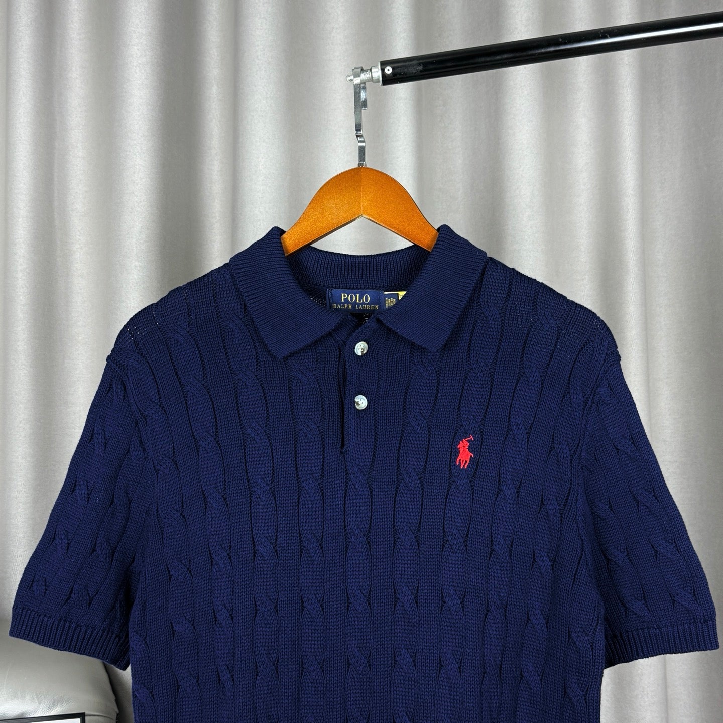 Ralph Lauren Classic Cable Knit Polo Sweater