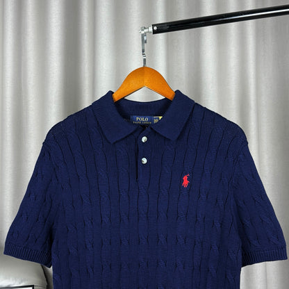 Ralph Lauren Classic Cable Knit Polo Sweater