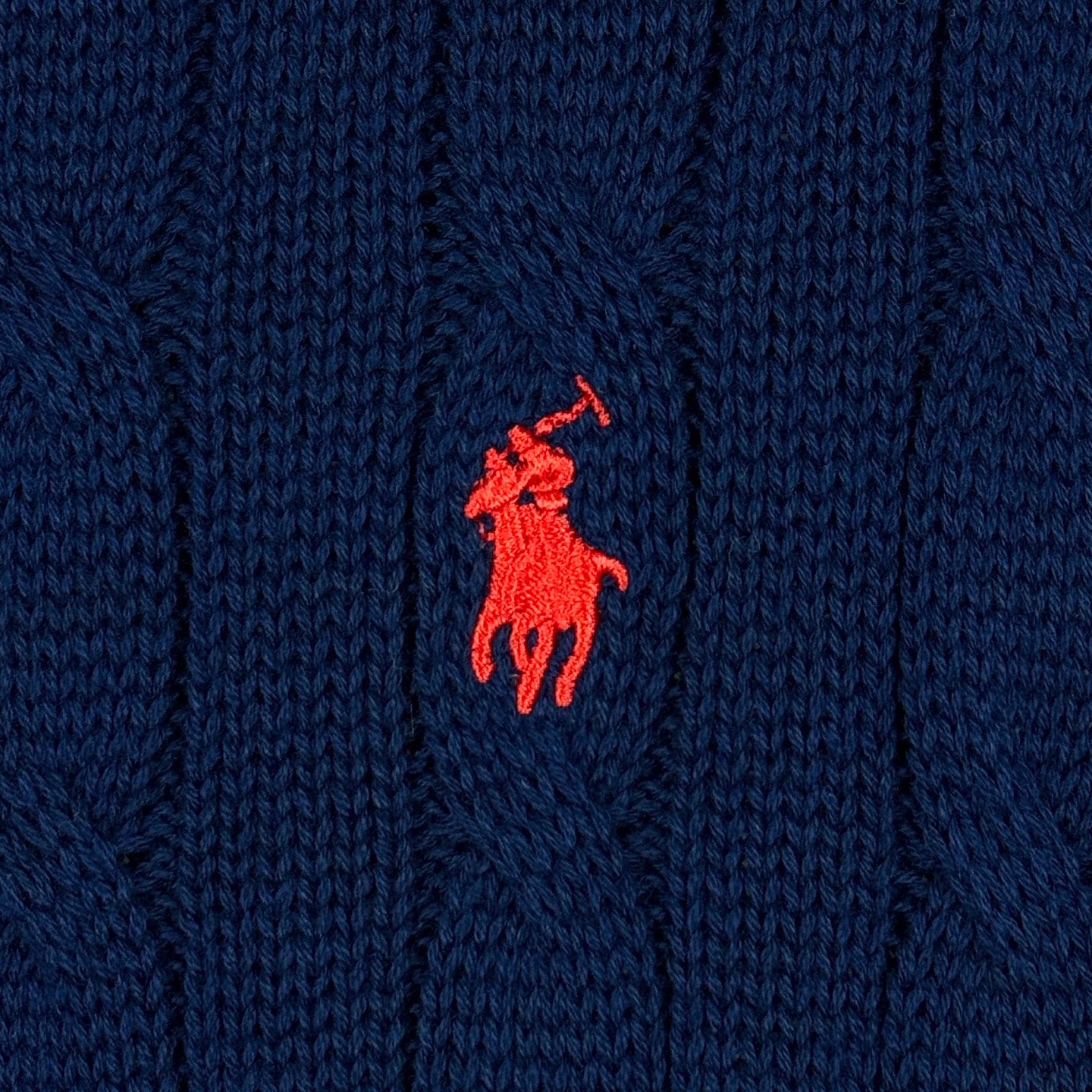 Ralph Lauren Classic Cable Knit Polo Sweater