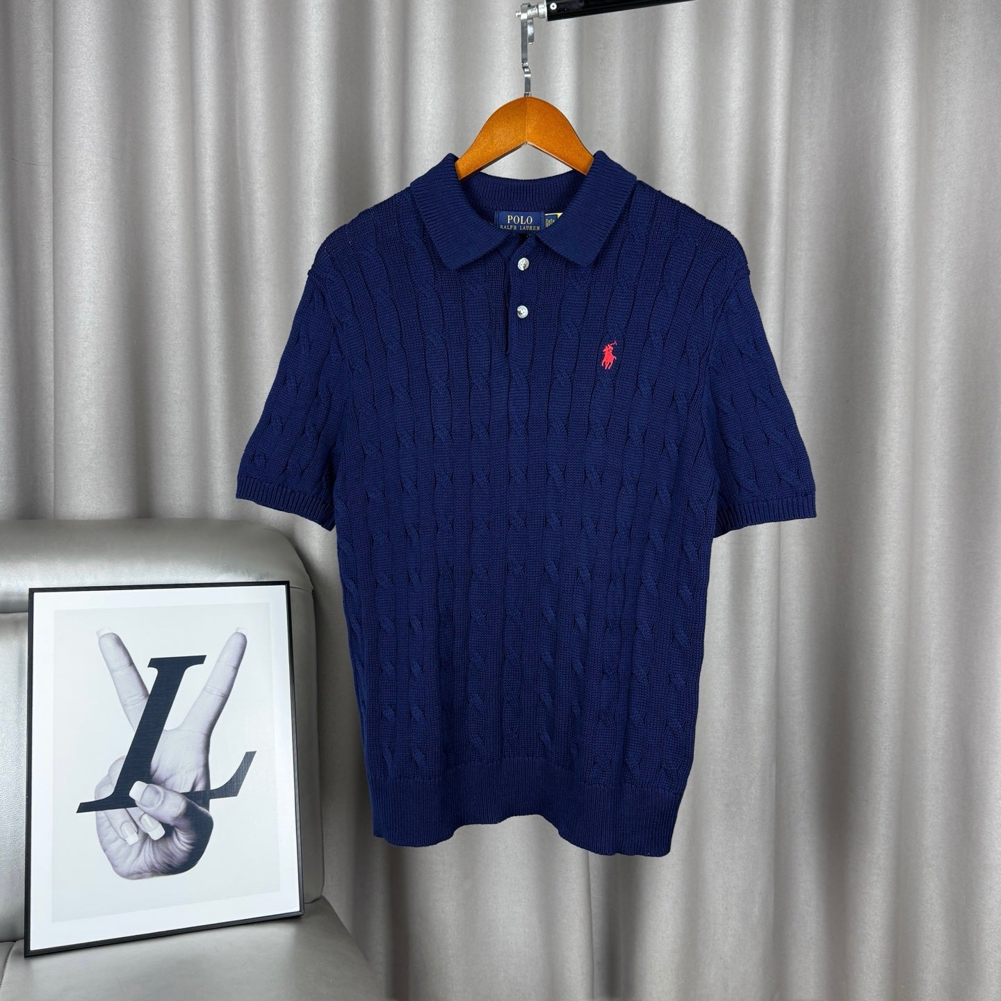 Ralph Lauren Classic Cable Knit Polo Sweater