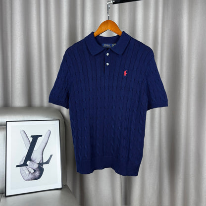 Ralph Lauren Classic Cable Knit Polo Sweater