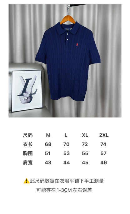 Ralph Lauren Classic Cable Knit Polo Sweater