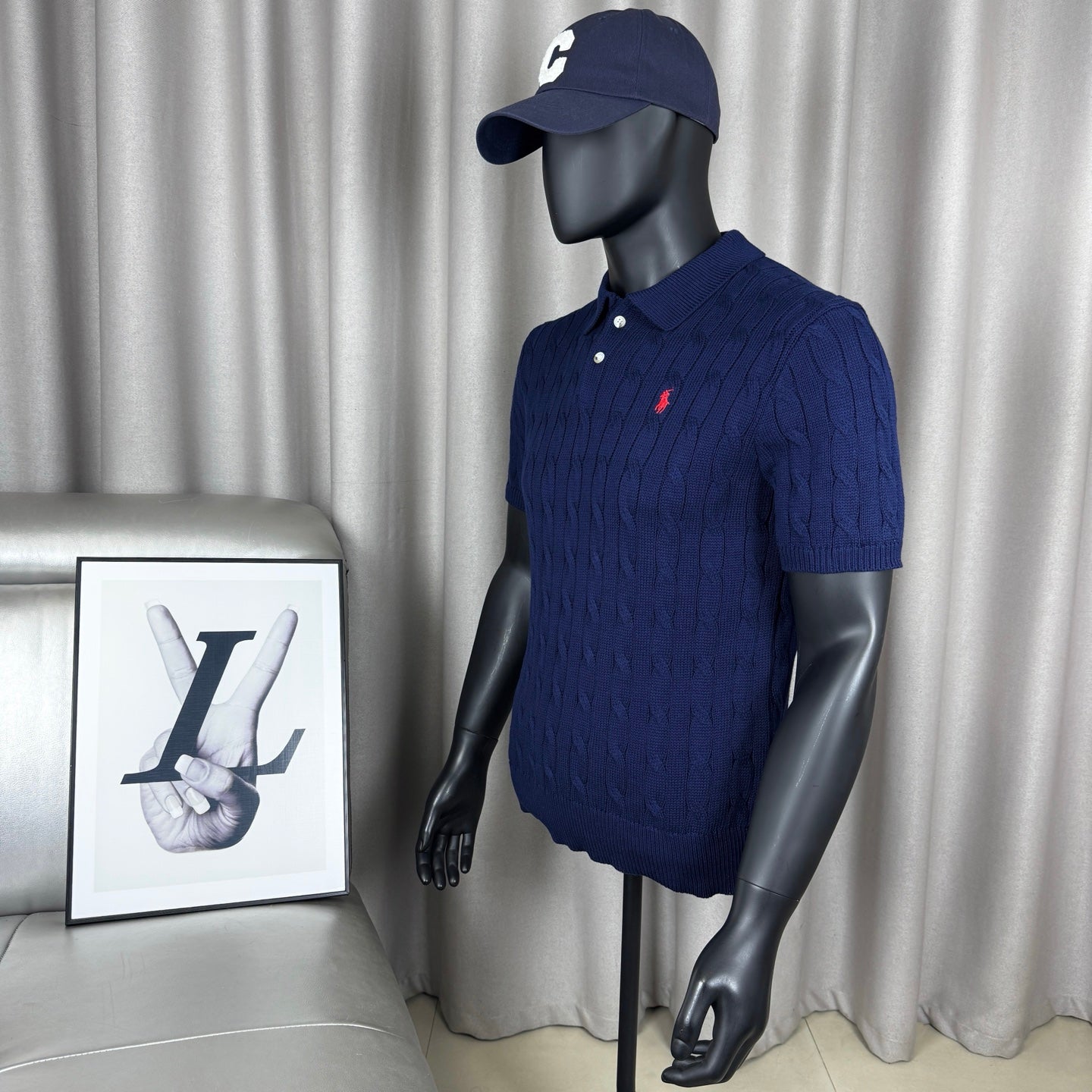 Ralph Lauren Classic Cable Knit Polo Sweater
