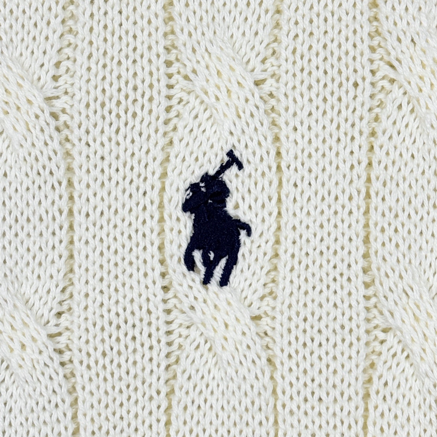 Ralph Lauren Classic Cable Knit Polo Sweater