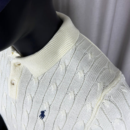 Ralph Lauren Classic Cable Knit Polo Sweater