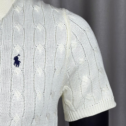 Ralph Lauren Classic Cable Knit Polo Sweater