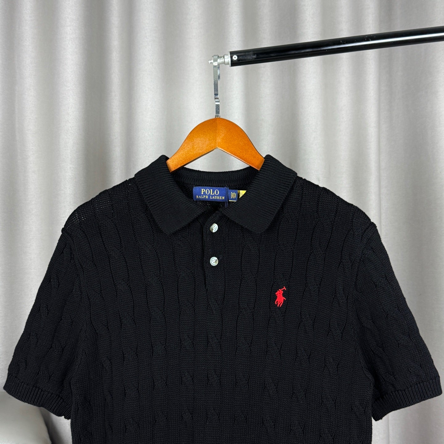 Ralph Lauren Classic Cable Knit Polo Sweater