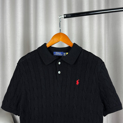 Ralph Lauren Classic Cable Knit Polo Sweater
