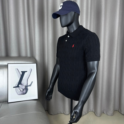 Ralph Lauren Classic Cable Knit Polo Sweater