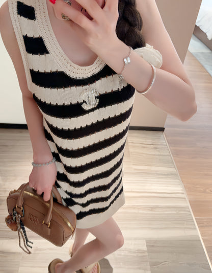 Chanel Striped Knitted Dress