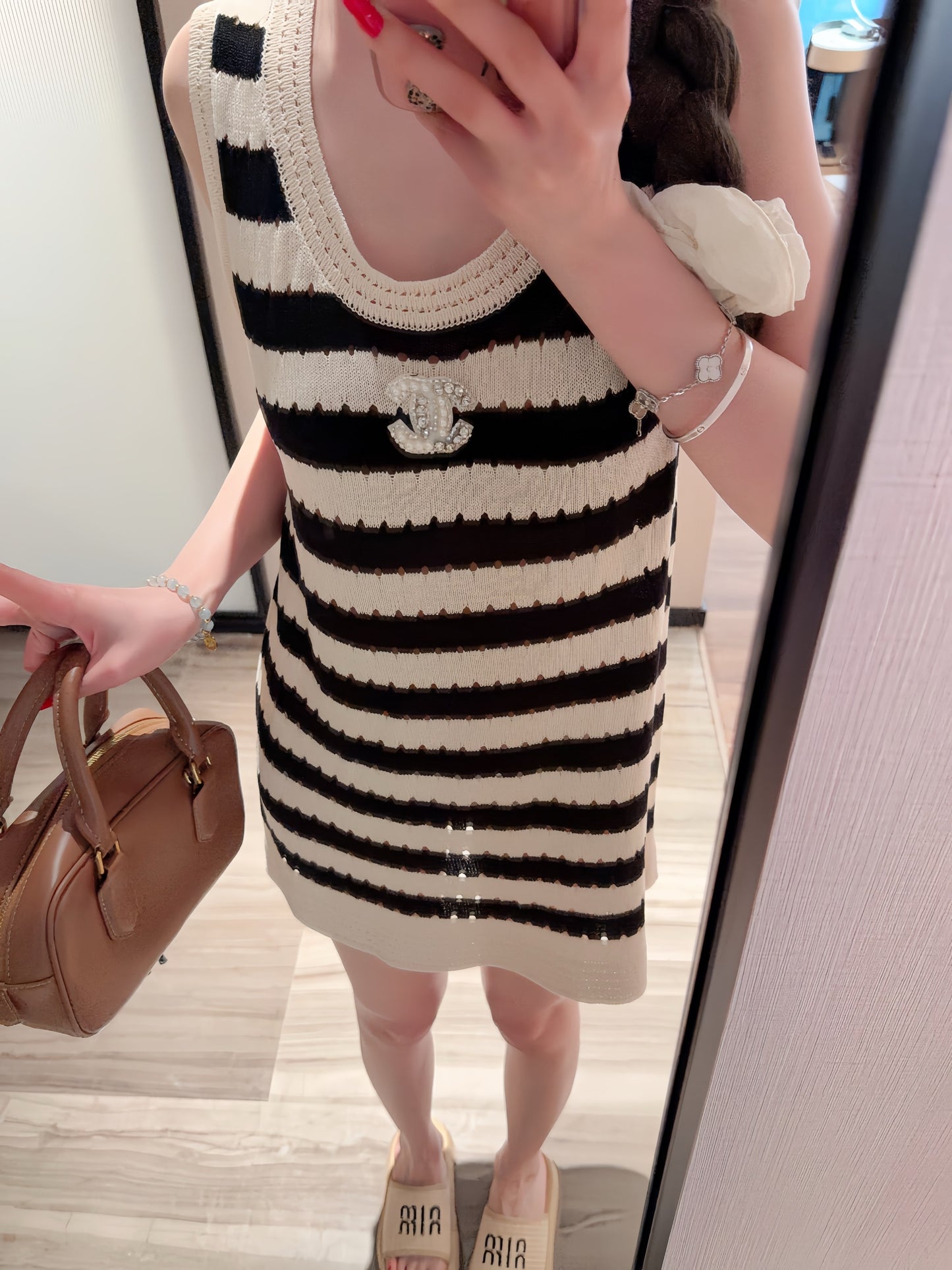 Chanel Striped Knitted Dress