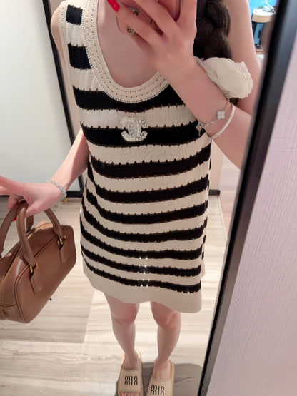 Chanel Striped Knitted Dress