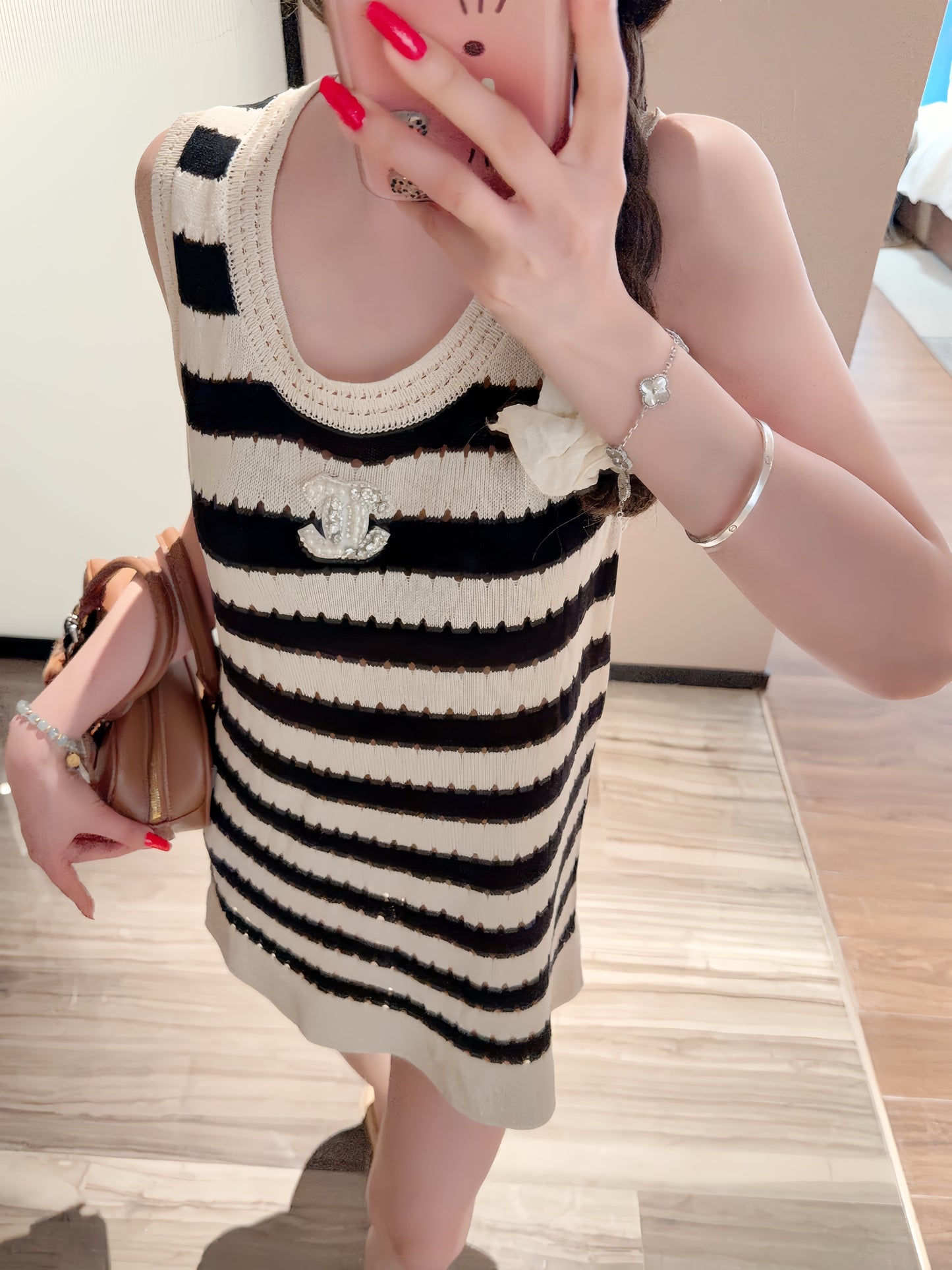 Chanel Striped Knitted Dress
