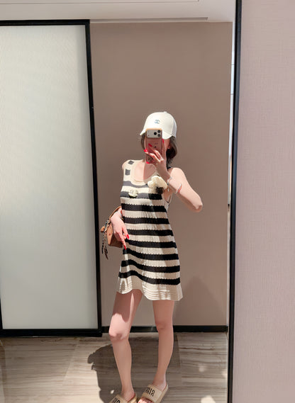 Chanel Striped Knitted Dress