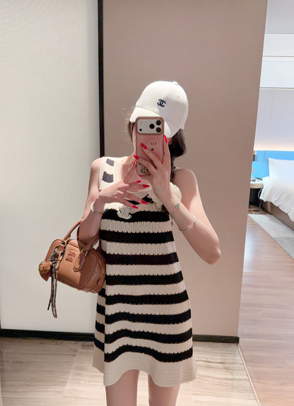 Chanel Striped Knitted Dress