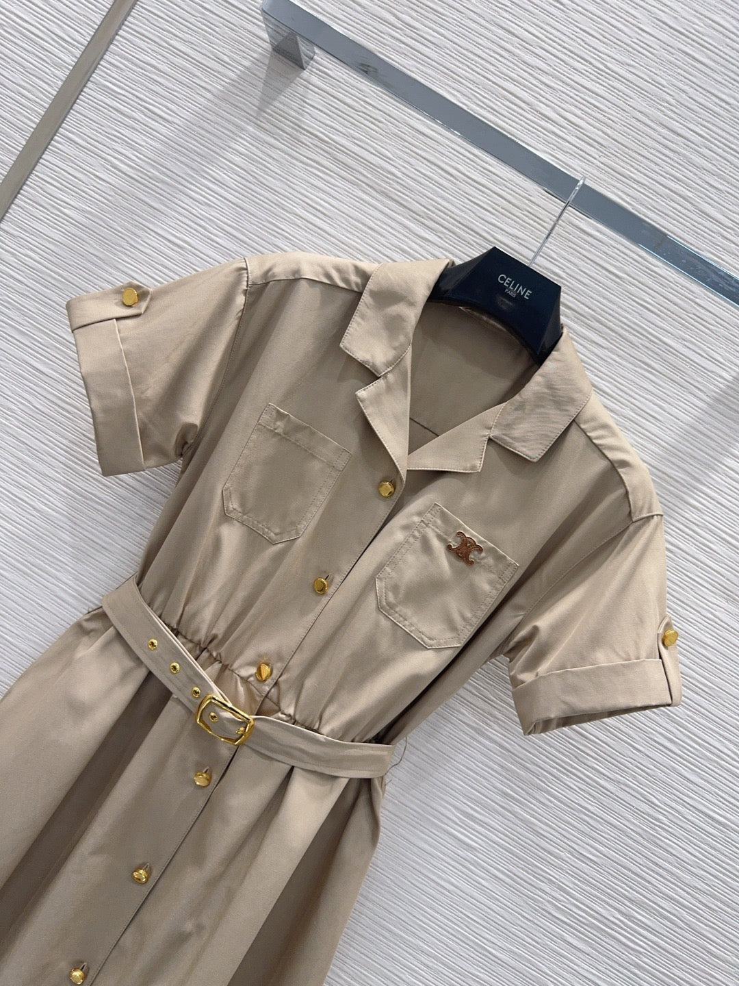 Celine Triomphe Embroidery Double Pocket Dress – Spring/Summer Collection