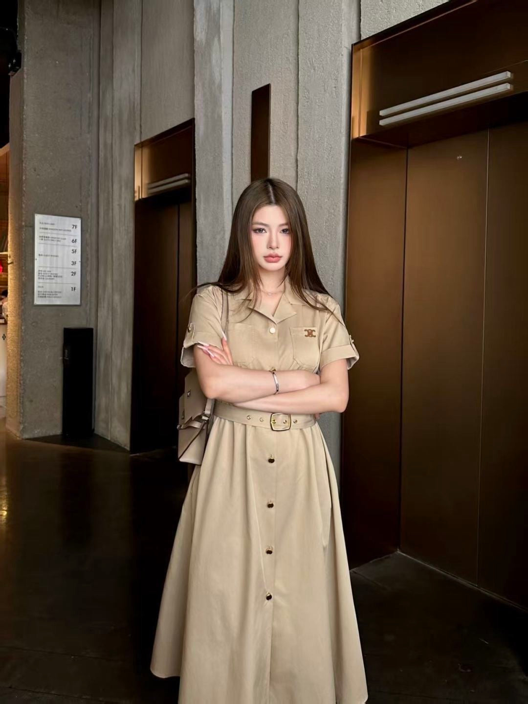 Celine Triomphe Embroidery Double Pocket Dress – Spring/Summer Collection
