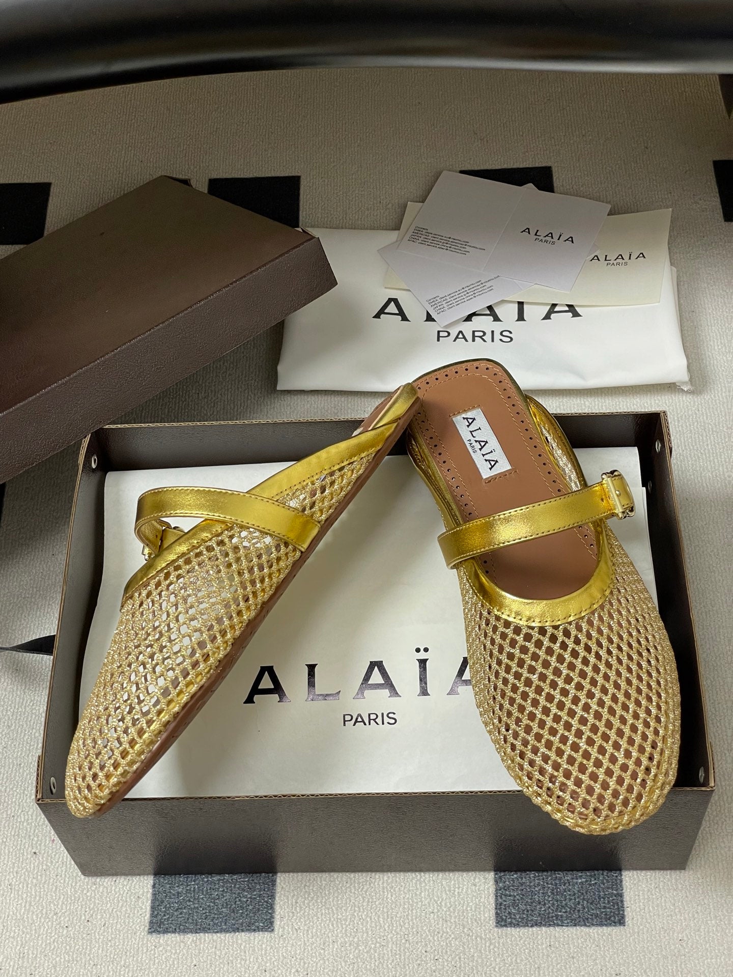 Alaïa Crystal Fishnet Ballet Mules – Spring/Summer Collection – 2026SS
