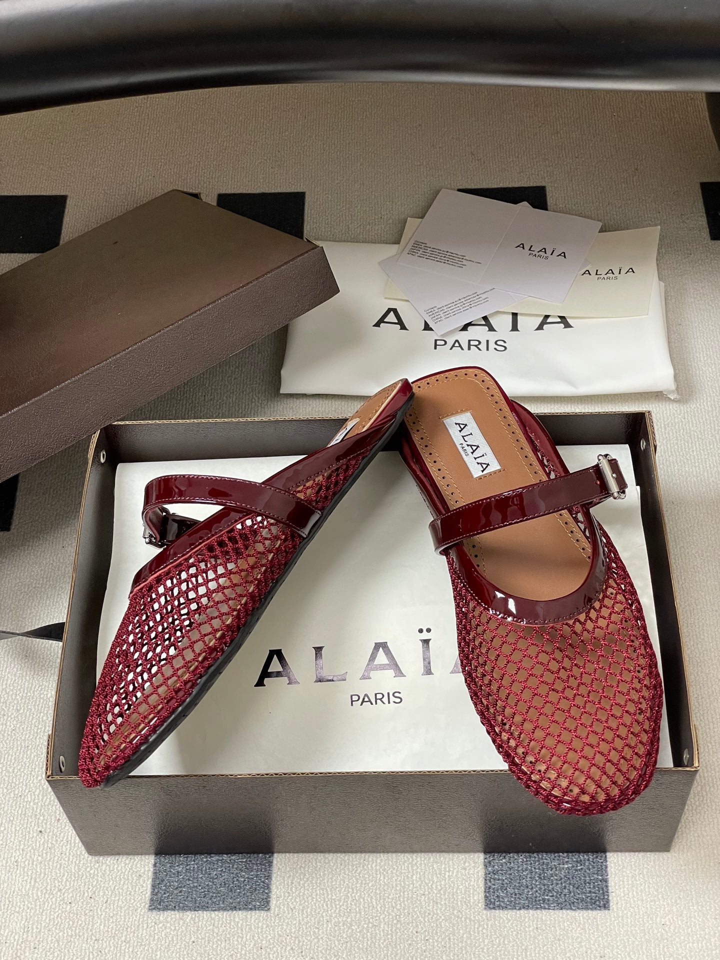 Alaïa Crystal Fishnet Ballet Mules – Spring/Summer Collection – 2026SS