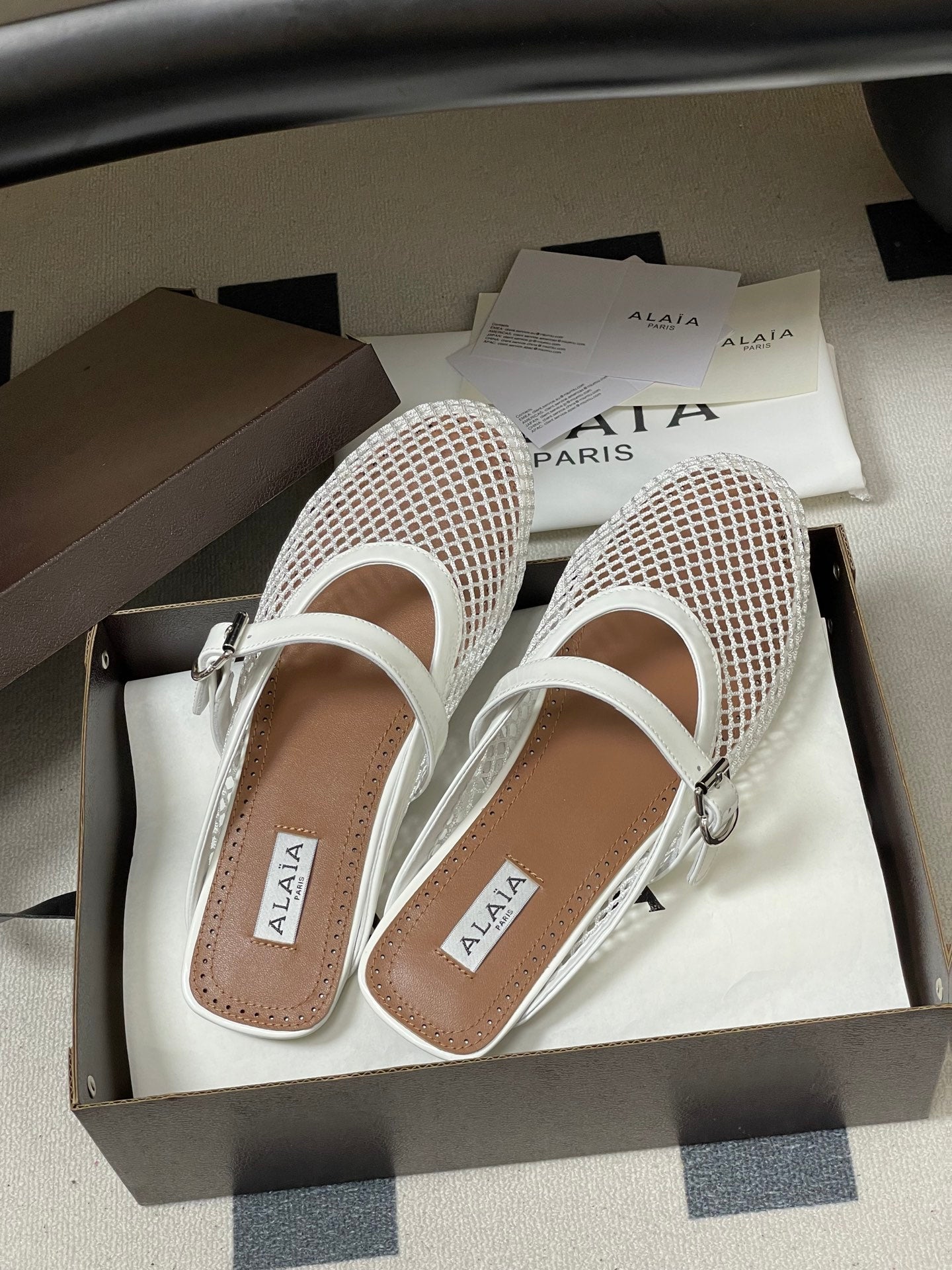 Alaïa Crystal Fishnet Ballet Mules – Spring/Summer Collection – 2026SS