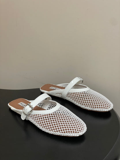 Alaïa Crystal Fishnet Ballet Mules – Spring/Summer Collection – 2026SS
