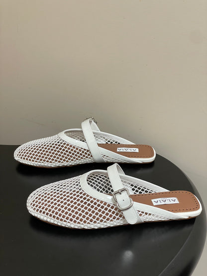 Alaïa Crystal Fishnet Ballet Mules – Spring/Summer Collection – 2026SS