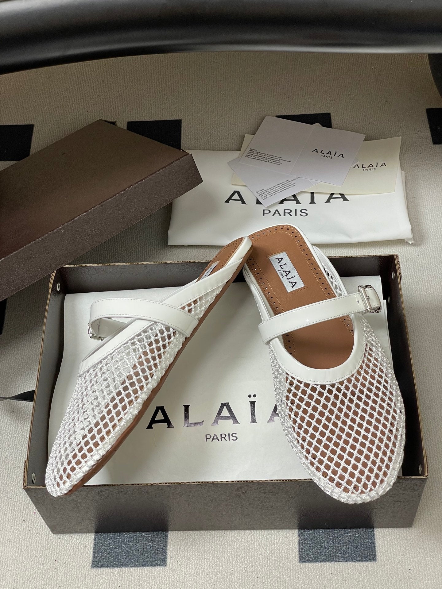 Alaïa Crystal Fishnet Ballet Mules – Spring/Summer Collection – 2026SS
