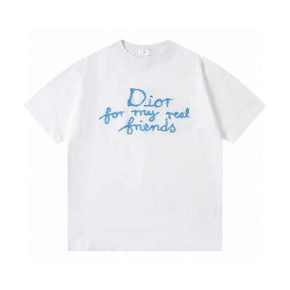 Dior Cursive Embroidered Letter Print T-Shirt – 26SS