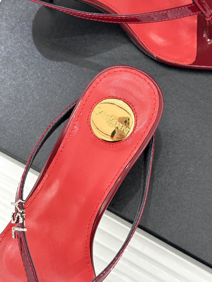 Saint Laurent Metal Letter Heel Thong Sandals – Spring/Summer Collection – 26WF