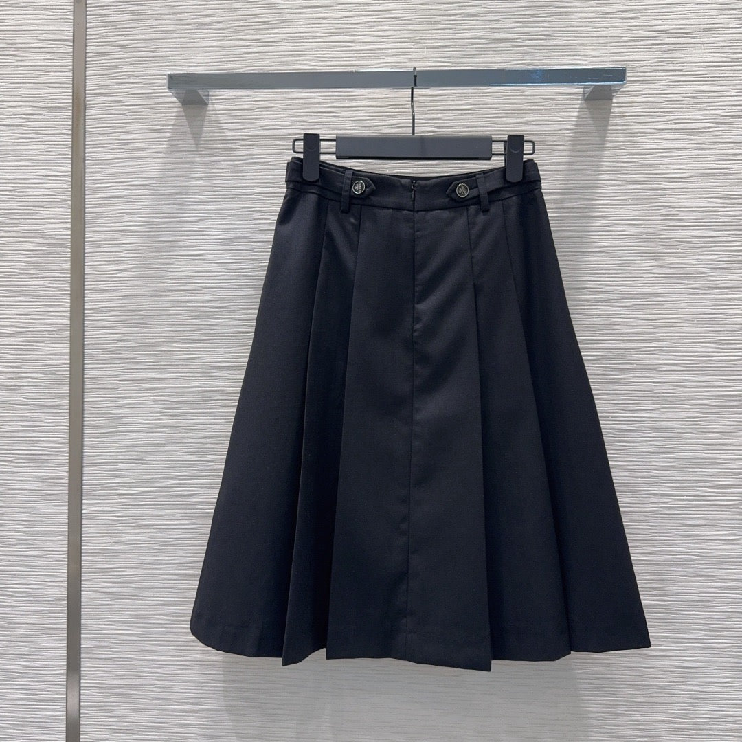 Prada Letter Triangle Logo Pleated Skirt Set