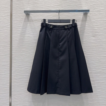 Prada Letter Triangle Logo Pleated Skirt Set