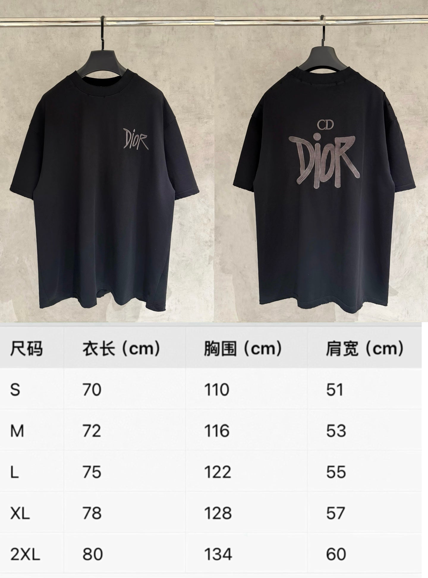 Dior Patch Embroidery Heavyweight T-Shirt