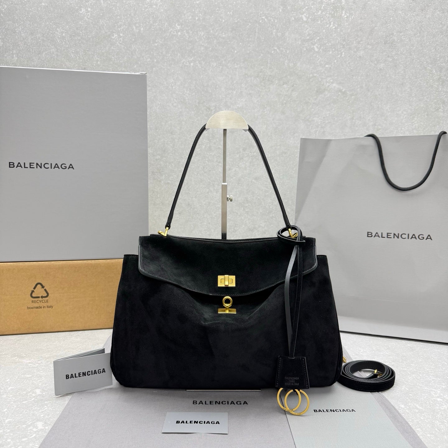 Balenciaga Rodeo Suede Medium Handbag