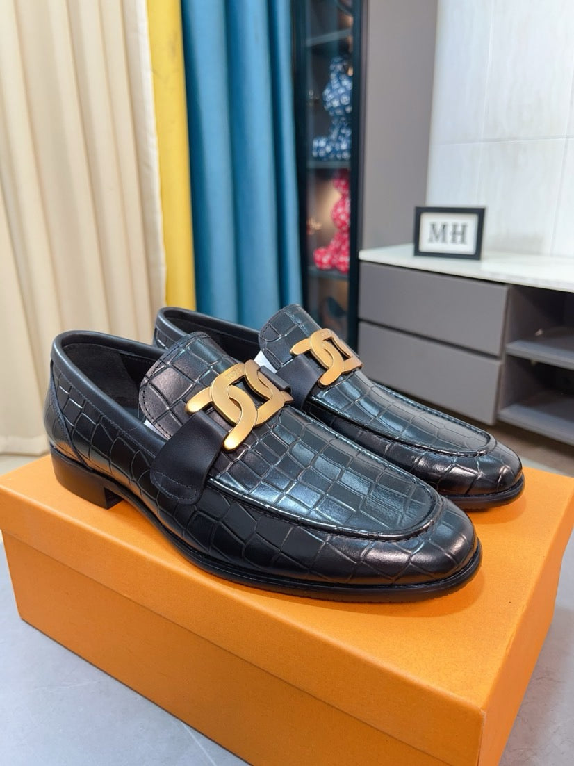 Tod's Embossed Leather Casual Loafers