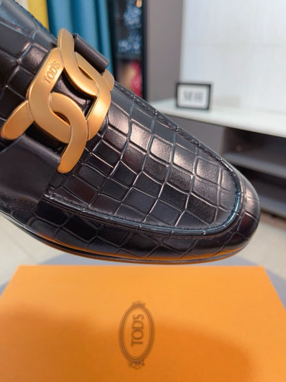 Tod's Embossed Leather Casual Loafers