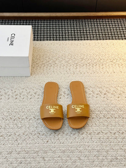 Celine Minimalist Triomphe Flat Sandals – Summer Collection