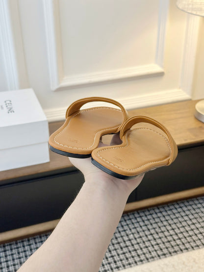 Celine Minimalist Triomphe Flat Sandals – Summer Collection