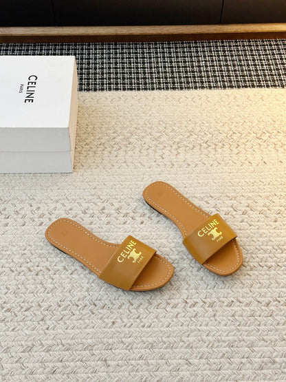 Celine Minimalist Triomphe Flat Sandals – Summer Collection