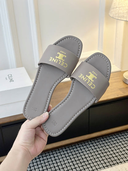 Celine Minimalist Triomphe Flat Sandals – Summer Collection