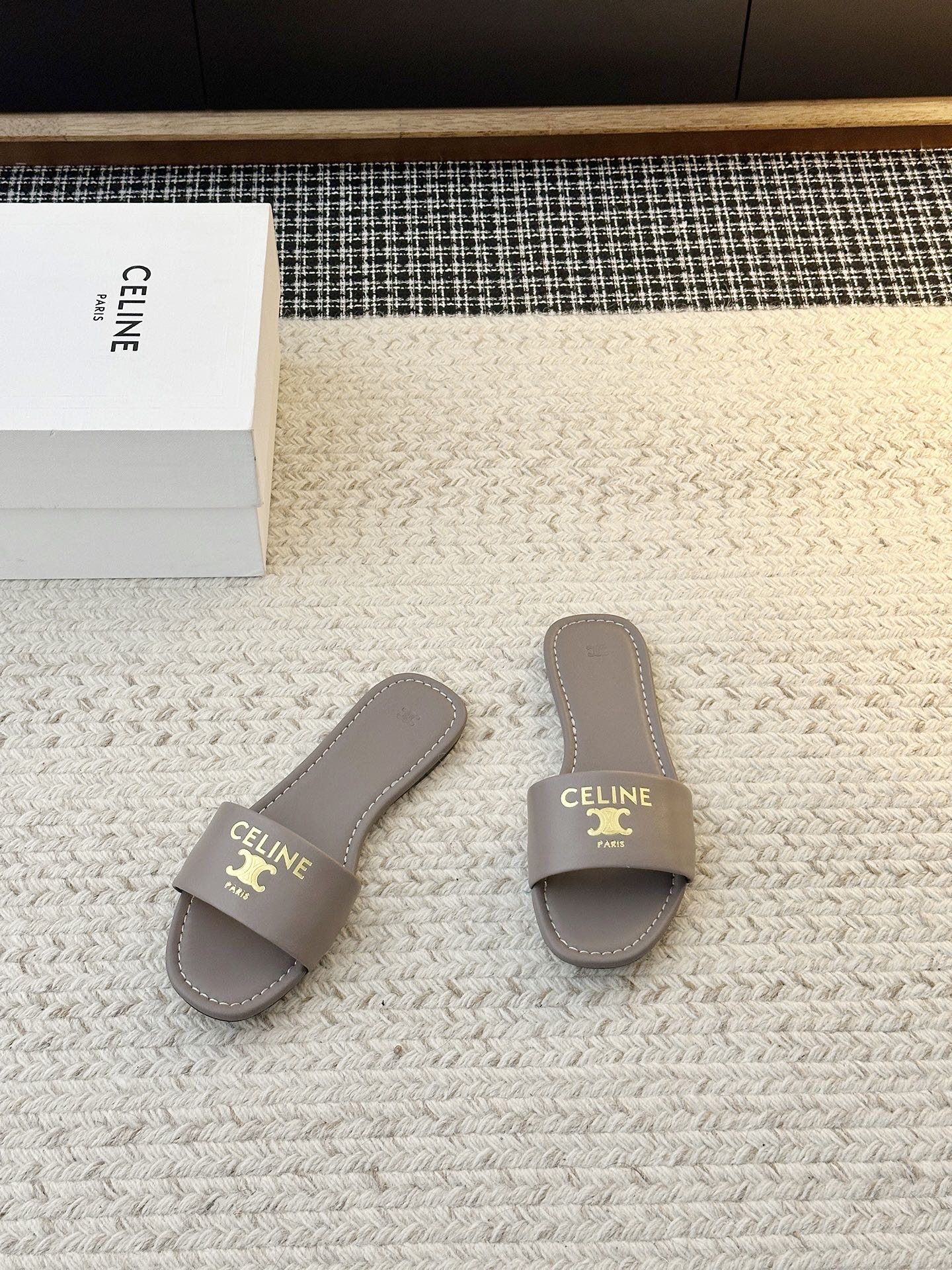 Celine Minimalist Triomphe Flat Sandals – Summer Collection